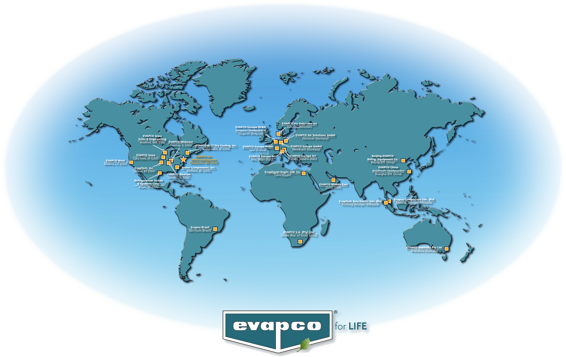 evapco worldwide presence